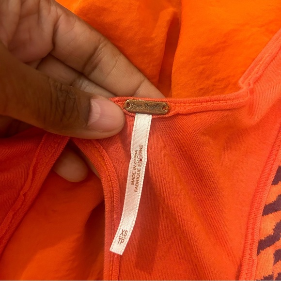 Free People Sleeveless Dress Red Orange With Pockets Woman’s Size XS - Picture 3 of 6